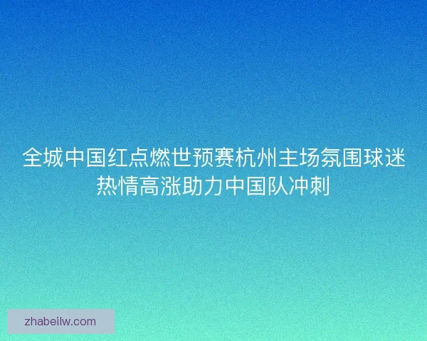 全城中国红点燃世预赛杭州主场氛围球迷热情高涨助力中国队冲刺